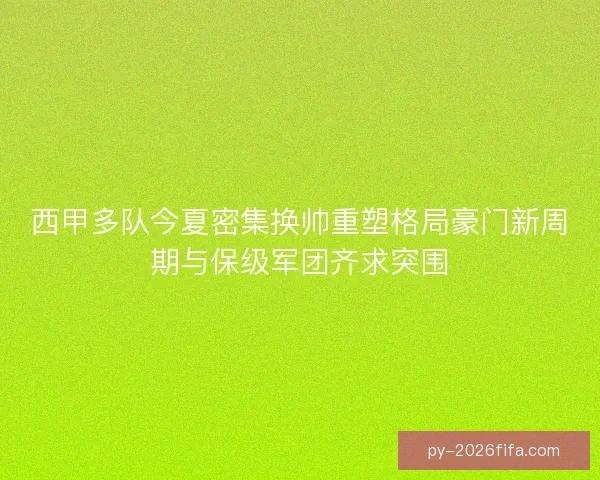 西甲多队今夏密集换帅重塑格局豪门新周期与保级军团齐求突围